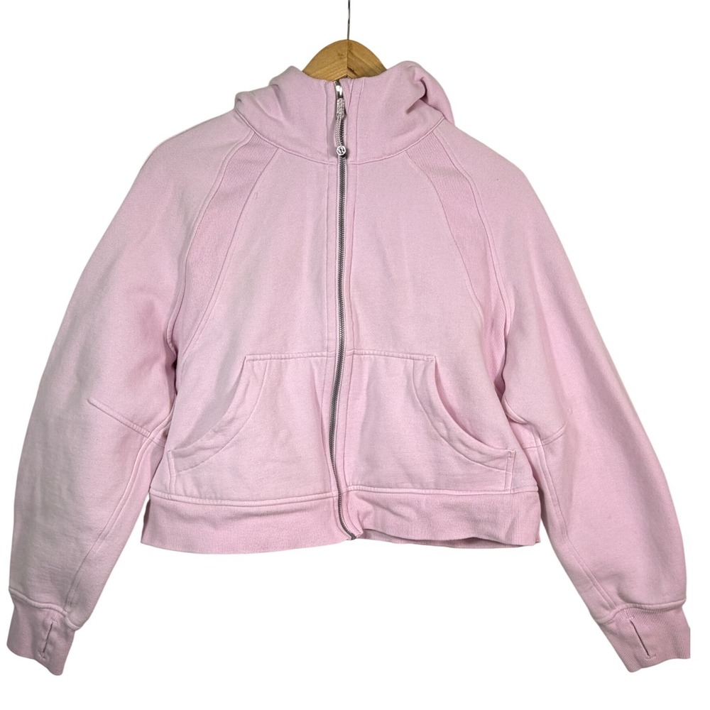 Lululemon Scuba Oversized Full Zip Hoodie Pink LW3EOZS M/L Cropped Sweatshirt